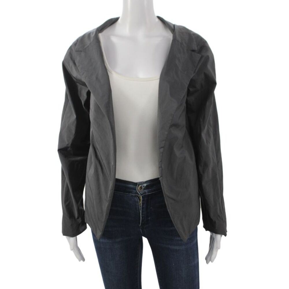 Marni Women Dark Gray Mock Neck Button Jacket Size 40